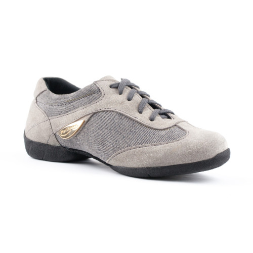 Portdance Femmes Dance Sneakers PD07 - Denim/Suède Gris - Sneaker Semelle - Pointure: EUR 37