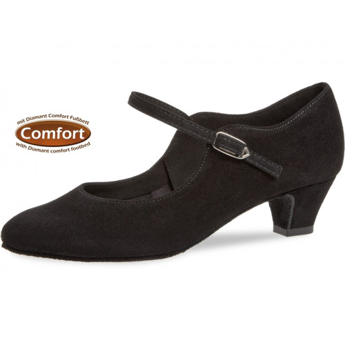 Diamant Women´s dance shoes 050-047-001 - Black Suede - 4,5 cm