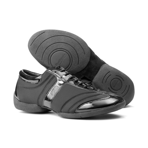 Portdance Hombres Sneakers PD Pietro - Lycra/Charol Negro - Sneaker Suela - Talla: EUR 43
