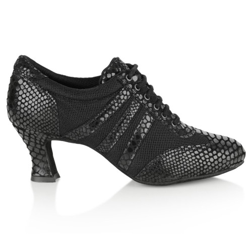 Ray Rose - Ladies Practice Shoes 418 Tiber - Leather/Mesh Black - Medium - 2.5" Cuban [UK 3,5]