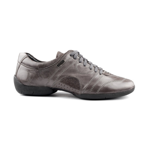 Portdance Herren Sneakers PD Casual - Leder Silber/Schwarz - Sneaker Sohle - Größe: EUR 45