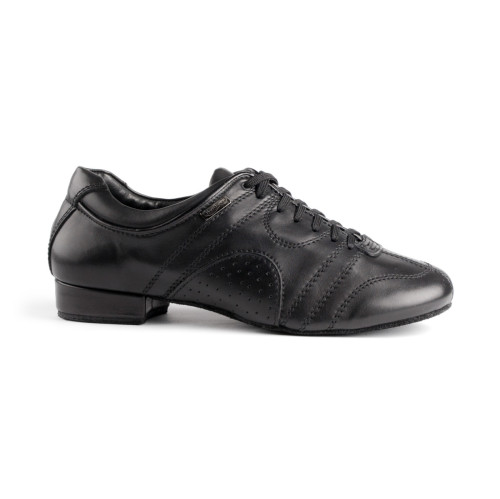 PortDance Hombres Zapatos de Baile PD Casual - Cuero Negro - 2 cm