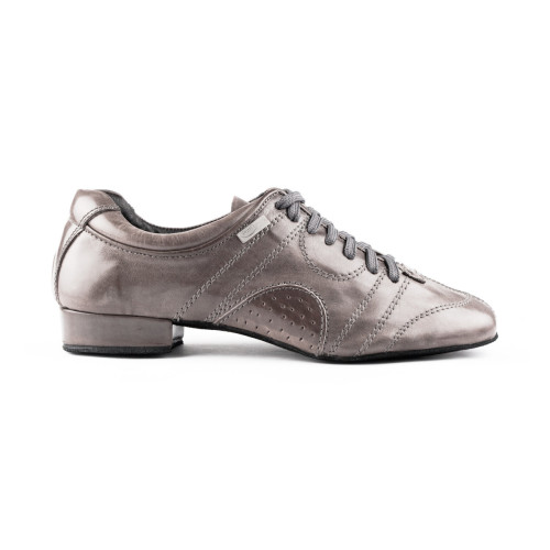 PortDance Hommes Chaussures de Danse PD Casual - Cuir Gris - 2 cm