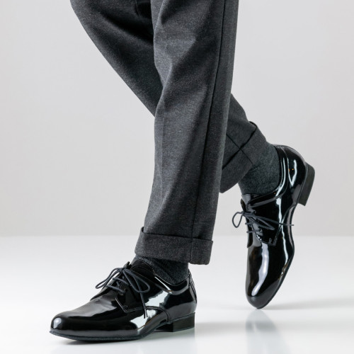 Werner Kern Hommes Chaussures de Danse Arezzo - Vernis Noir   - Größe: UK 7,5