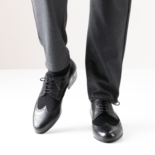 Werner Kern Hommes Chaussures de Danse Udine - Cuir/Nubuck Noir - 3 cm Ballroom  - Größe: UK 9,5
