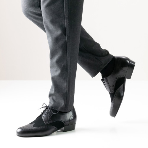 Werner Kern Hombres Zapatos de Baile Udine - Ante Negro - 3 cm  - Größe: UK 9,5