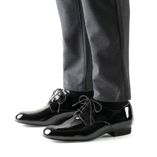 Werner Kern Hommes Chaussures de Danse Lecce - Vernis Noir - Large   - Größe: UK 8,5