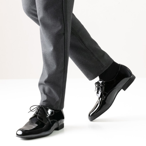 Werner Kern Hommes Chaussures de Danse Lecce - Vernis Noir - Large   - Größe: UK 9