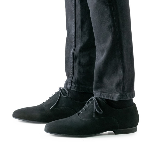 Werner Kern Hombres Zapatos de Baile Ancona - Ante Negro Micro-Heel  - Größe: UK 9