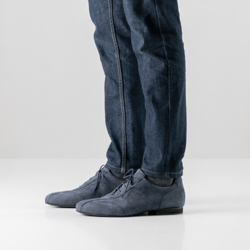 Werner Kern Homens Sapatos de Dança Cuneo - Camurça Azul Micro-Heel  - Größe: UK 8