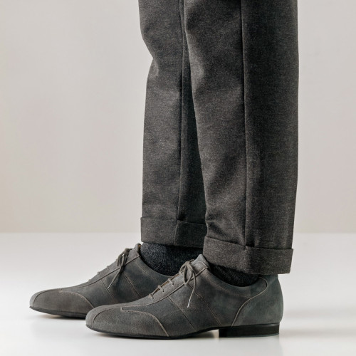 Werner Kern Hombres Zapatos de Baile Cuneo - Ante Gris Micro-Heel  - Größe: UK 7,5