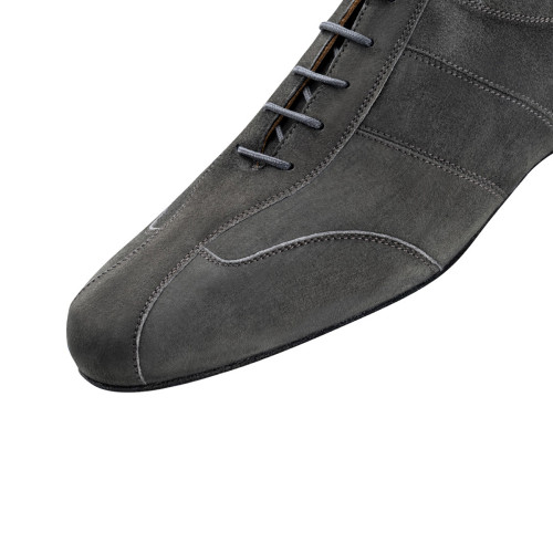 Werner Kern Hommes Chaussures de Danse Cuneo - Suède Gris Micro-Heel  - Größe: UK 8