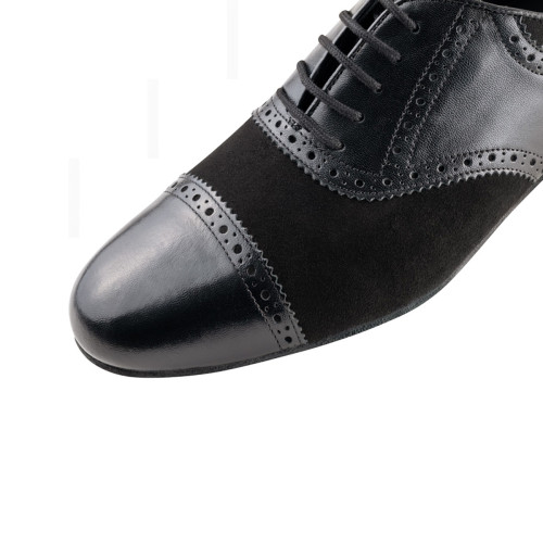 Werner Kern Hombres Zapatos de Baile Trieste - Cuero/Nabuk Negro Micro-Heel  - Größe: UK 9,5