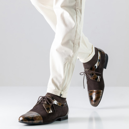 Werner Kern Mens Dance Shoes Treviso - Leather Brown Micro-Heel [UK 10]