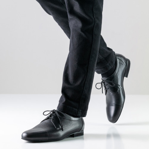 Werner Kern Hombres Zapatos de Baile Treviso - Cuero Negro Micro-Heel  - Größe: UK 7,5