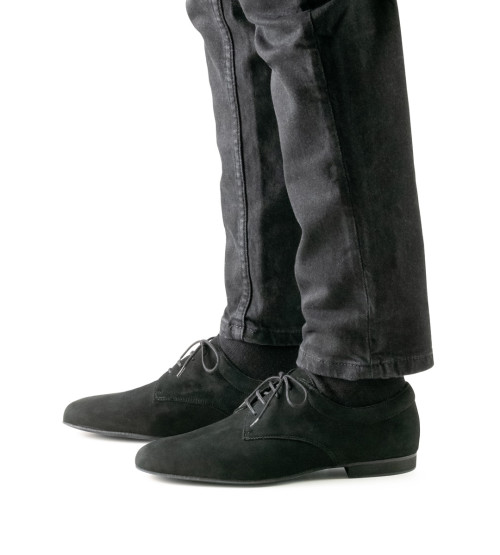 Werner Kern Hombres Zapatos de Baile Modena - Ante Negro Micro-Heel  - Größe: UK 8