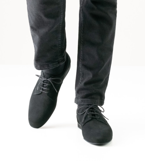 Werner Kern Hombres Zapatos de Baile Modena - Ante Negro Micro-Heel  - Größe: UK 9,5
