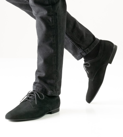 Werner Kern Hombres Zapatos de Baile Modena - Ante Negro Micro-Heel  - Größe: UK 8