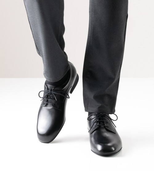 Werner Kern Hombres Zapatos de Baile Padua - Cuero Negro - Extra Ancho - Micro-Heel  - Größe: UK 8