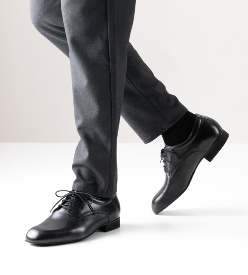 Werner Kern Hombres Zapatos de Baile Padua - Cuero Negro - Extra Ancho - Micro-Heel  - Größe: UK 8