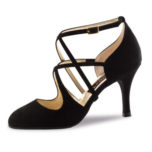Nueva Epoca Femmes Chaussures de Danse Jaida - Suéde Noir - 8 cm Stiletto [UK 5]