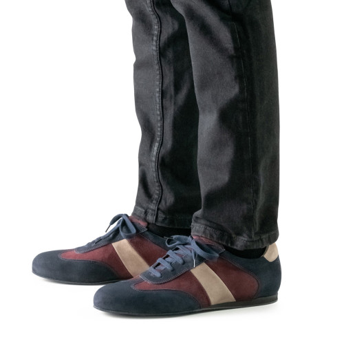 Werner Kern Homens Sapatos de dança Bari - Azul/Vermelha/Bege  - Größe: UK 7,5