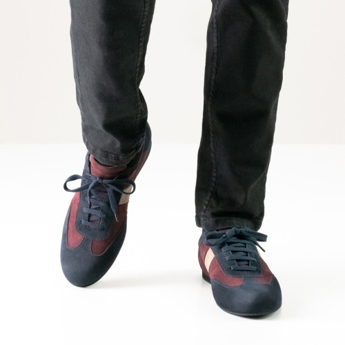 Werner Kern Hombres Zapatos de Baile Bari - Azul/Rojo/Beige  - Größe: UK 7,5