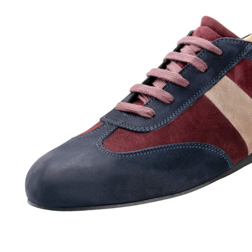 Werner Kern Homens Sapatos de dança Bari - Azul/Vermelha/Bege  - Größe: UK 7,5