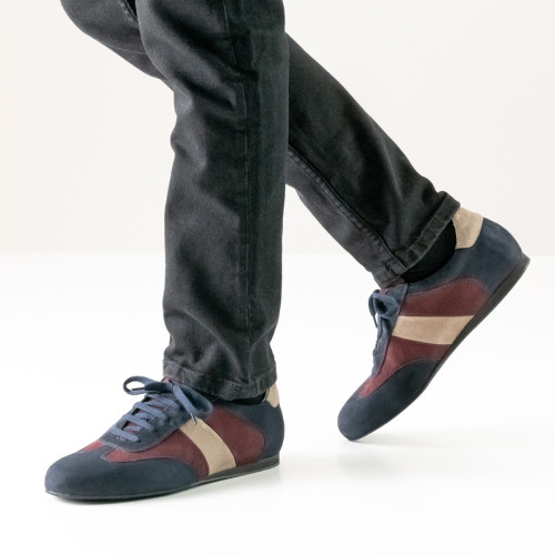 Werner Kern Hombres Zapatos de Baile Bari - Azul/Rojo/Beige  - Größe: UK 8,5