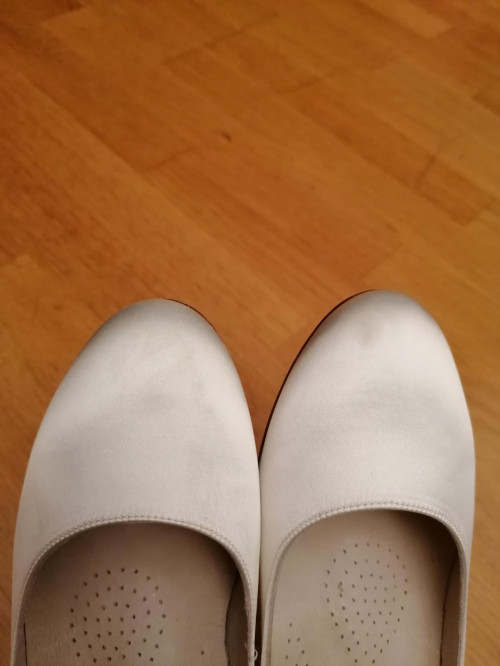 Werner Kern Zapatos de Novia Ashley LS - Satén Blanco - 6 cm - Suela de Cuero Nubuck [UK 6 - B-Ware]