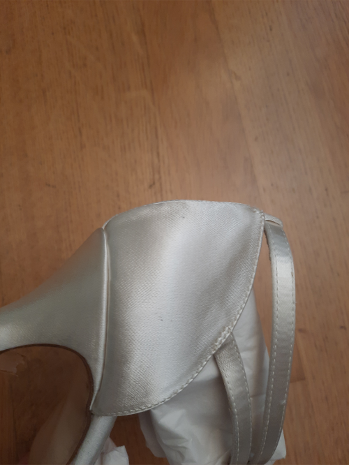 Werner Kern Chaussures de Mariage Betty LS - Satin Blanc - 6,5 cm - Semelle en cuir nubuck [UK 2,5]