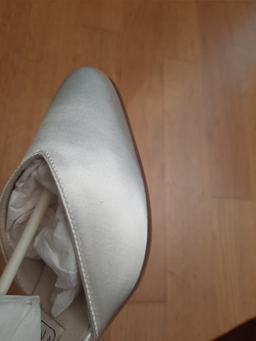 Werner Kern Zapatos de Novia Betty LS - Satén Blanco - 6,5 cm - Suela de Cuero Nubuck [UK 2,5]