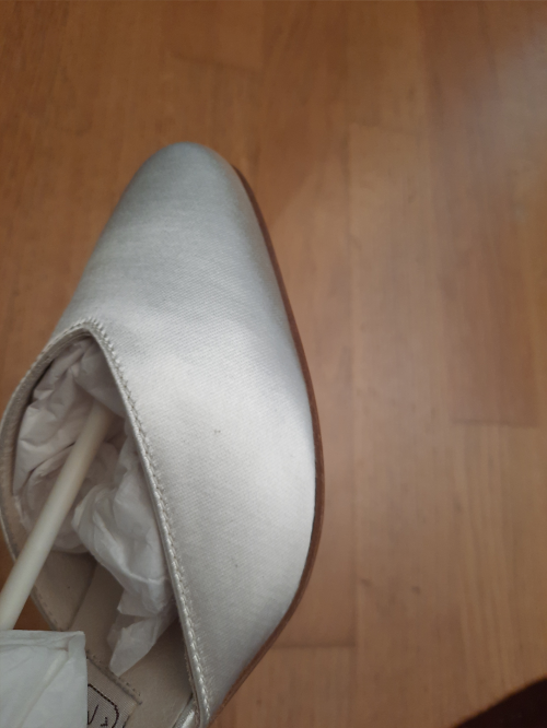 Werner Kern Chaussures de Mariage Betty LS - Satin Blanc - 6,5 cm - Semelle en cuir nubuck [UK 2,5]