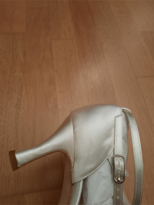 Werner Kern Zapatos de Novia Betty LS - Satén Blanco - 6,5 cm - Suela de Cuero Nubuck [UK 5,5]