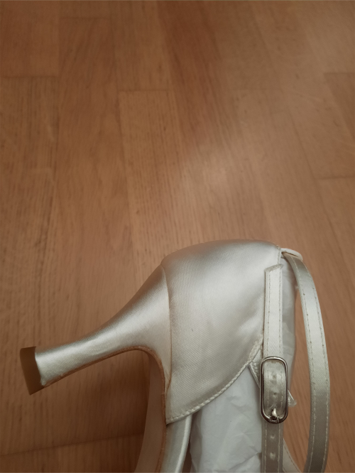 Werner Kern Zapatos de Novia Betty LS - Satén Blanco 6,5 - Suela de Cuero Nubuck - Talla: UK 5,5