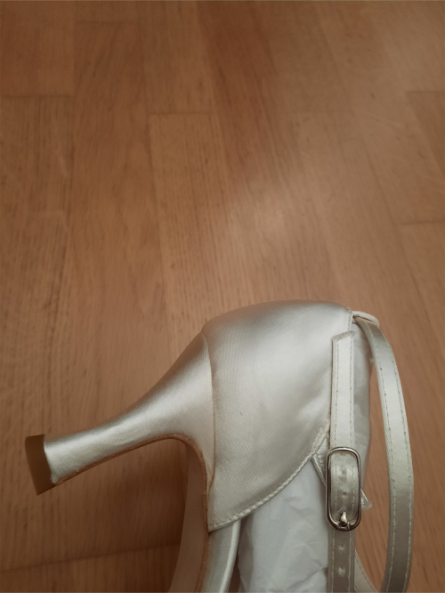 Werner Kern Chaussures de Mariage Betty LS - Satin Blanc - 6,5 cm - Semelle en cuir nubuck [UK 5,5]