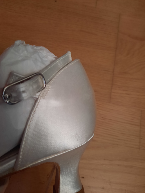 Werner Kern Femmes Chaussures de Danse Patty LS - Satin Blanc - 5,5 cm - Semelle en cuir nubuck - Pointure: UK 3