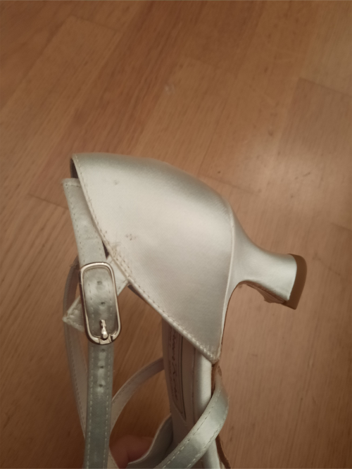Werner Kern Mulheres Sapatos de Dança Patty LS - Cetim Branco - Sola de Couro [UK 5 - B-Ware]