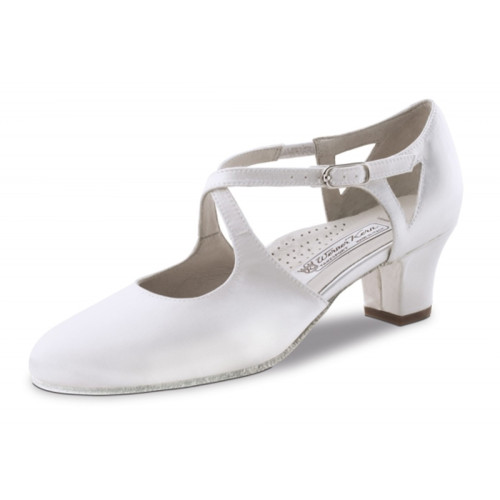 Werner Kern Dames Dansschoenen / Bruidsschoenen Gala 4,5 - Satijn Wit - 4,5 cm - Grootte: UK 4,5