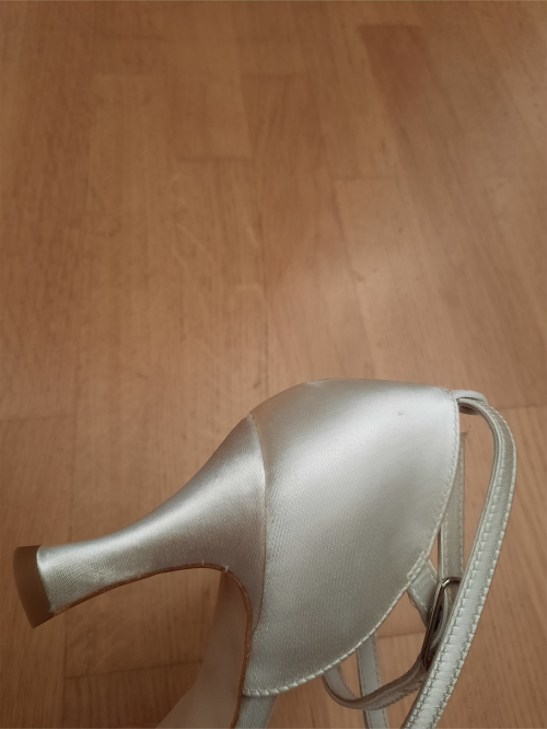 Werner Kern Zapatos de Novia Betty LS - Satén Blanco - 6,5 cm - Suela de Cuero Nubuck  - Größe: UK 5,5