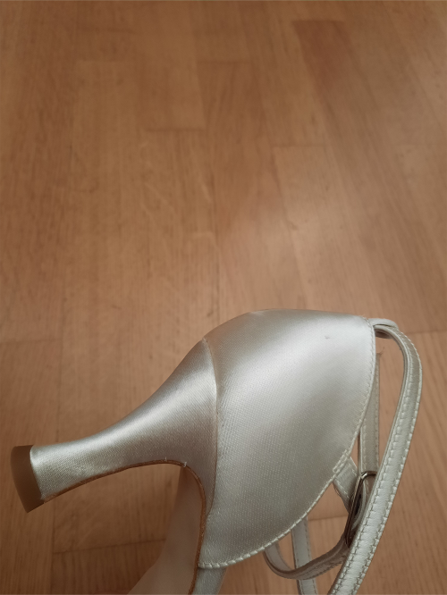 Werner Kern Chaussures de Mariage Betty LS - Satin Blanc - 6,5 cm - Semelle en cuir nubuck [UK 5,5]