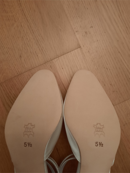 Werner Kern Chaussures de Mariage Betty LS - Satin Blanc - 6,5 cm - Semelle en cuir nubuck [UK 5,5]