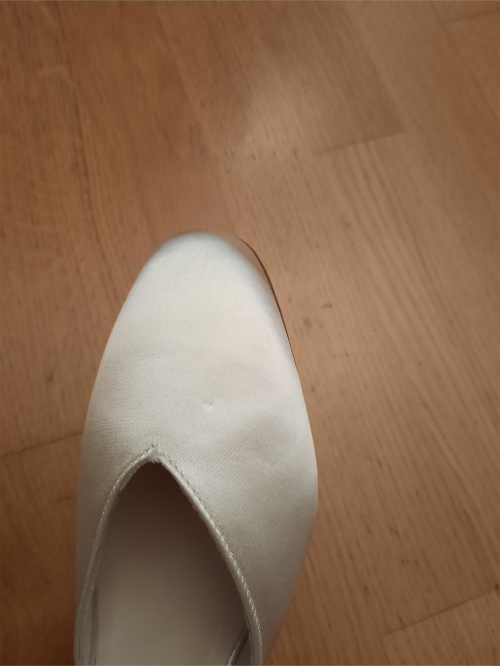Werner Kern Chaussures de Mariage Betty LS - Satin Blanc - 6,5 cm - Semelle en cuir nubuck [UK 5,5]
