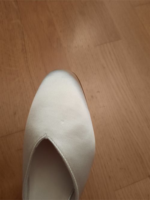 Werner Kern Zapatos de Novia Betty LS - Satén Blanco - 6,5 cm - Suela de Cuero Nubuck  - Größe: UK 5,5