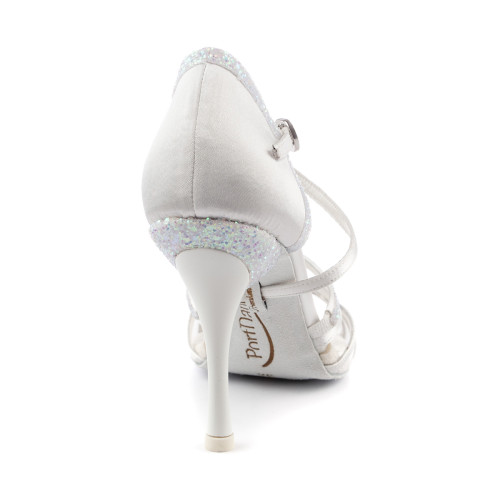 PortDance Mulheres Sapatos de dança PD800 - Cetim Branco - 7,5 cm Slim [EUR 38]
