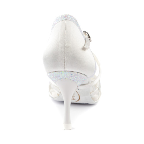 Portdance Mujeres Zapatos de Baile PD800 - Satén Blanco - 5,5 cm Slim - Talla: EUR 39