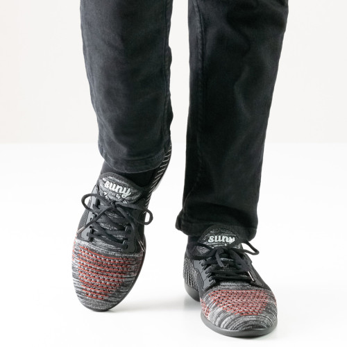 Anna Kern Hommes Dance Sneakers 4015 Pureflex - Rouge/Gris - Semelle Sneaker  - Größe: UK 9