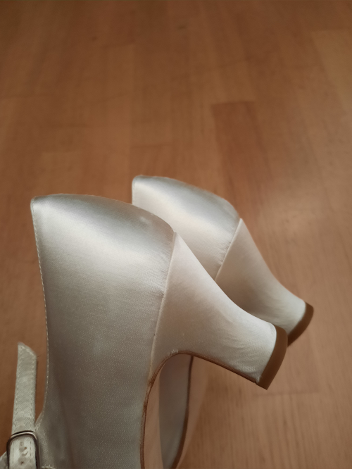 Werner Kern Bridal Shoes Ashley LS - White Satin - 6 cm - Leather Sole [UK 6 - B-Ware]