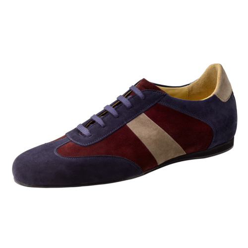 Werner Kern Hommes Chaussures de Danse Bari - Bleu/Rouge/Beige  - Größe: UK 10,5