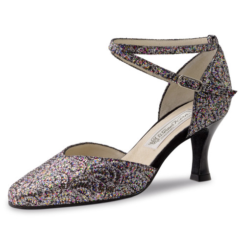 Werner Kern Mulheres Sapatos de dança Betty - Brocado Prata Multi  - Größe: UK 5
